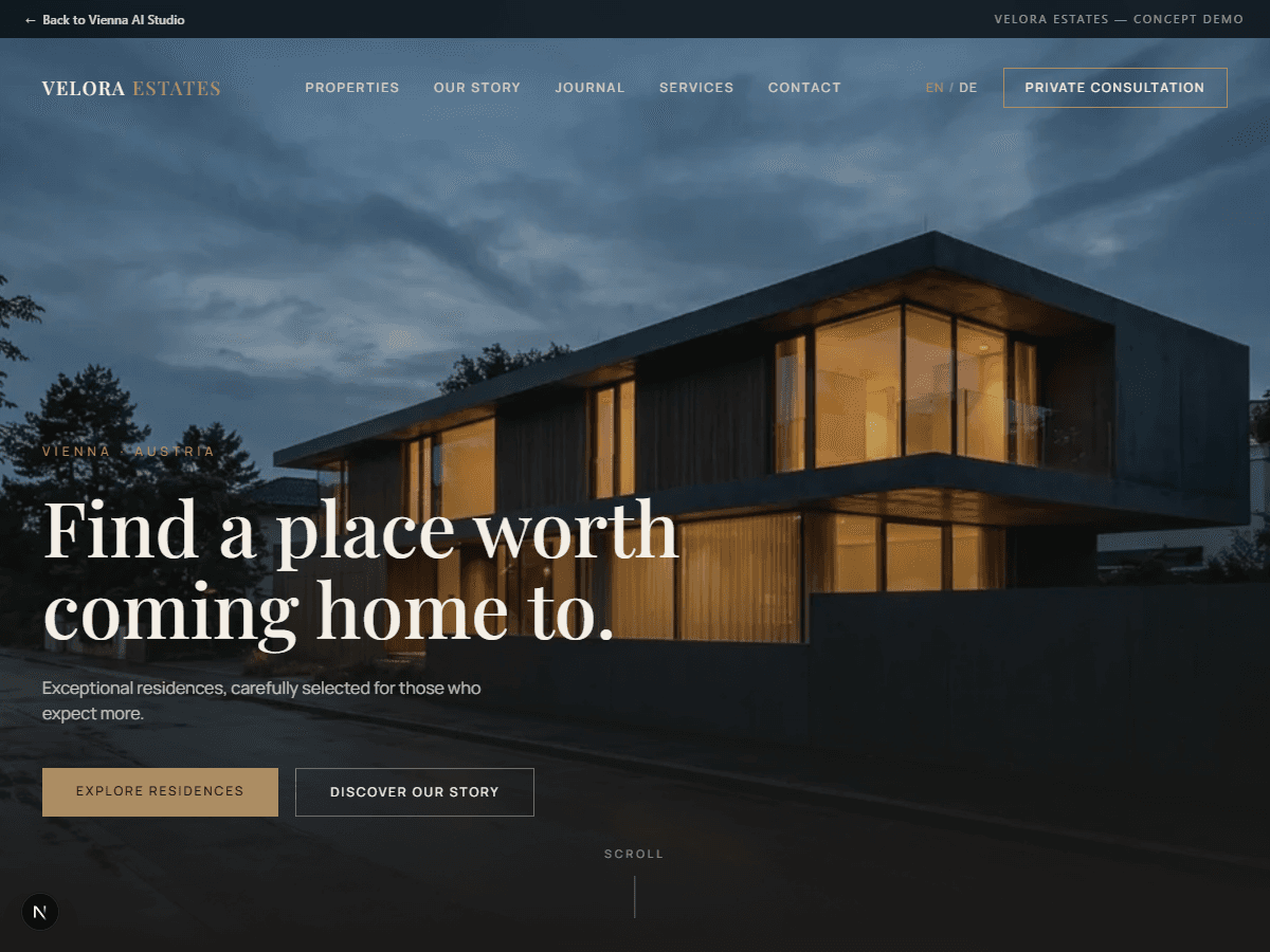 Real Estate & Architecture — homepage preview